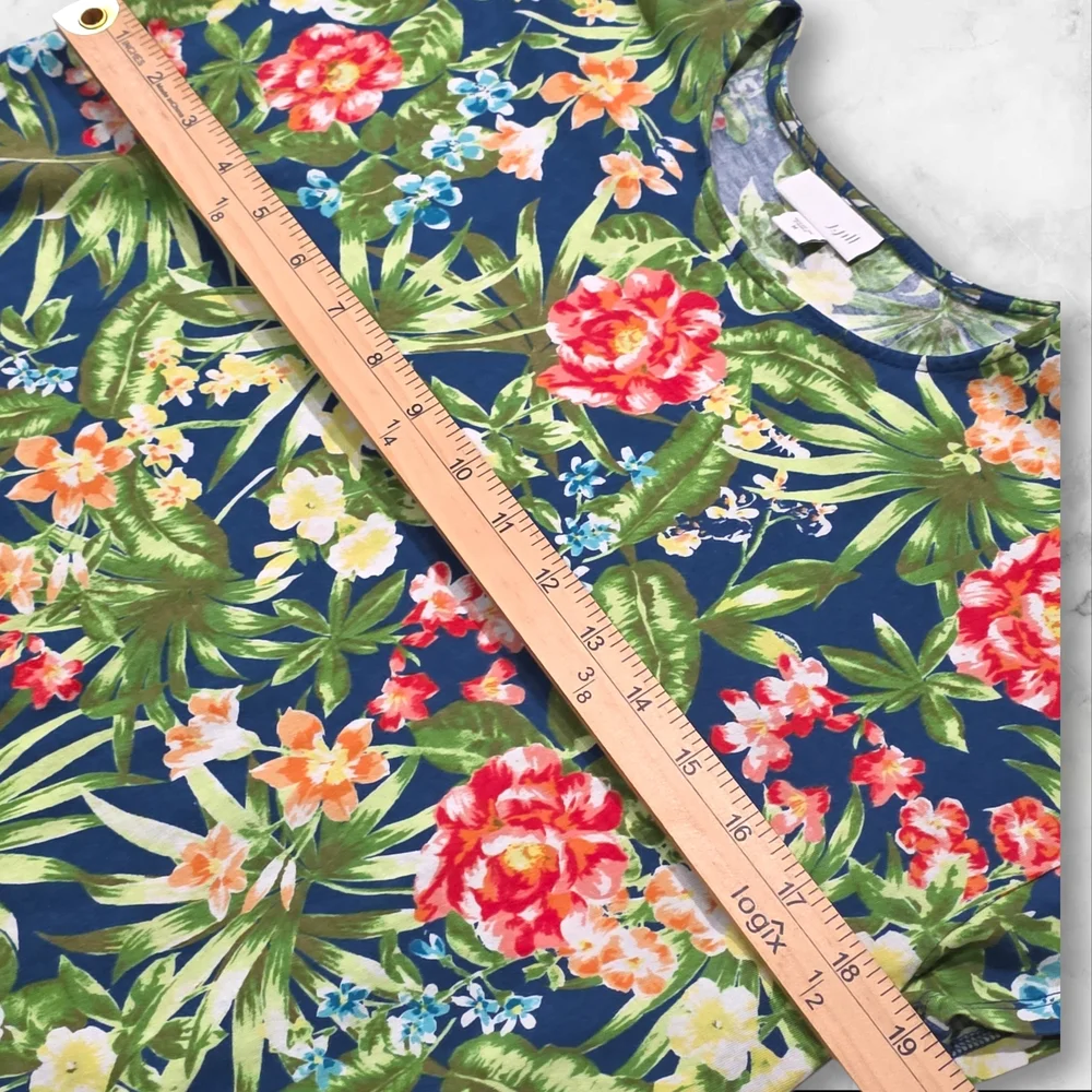 J.Jill Short Sleeve Tropical Shirt Top Blouse Size Medium (M) C88 - Picture 9 of 9